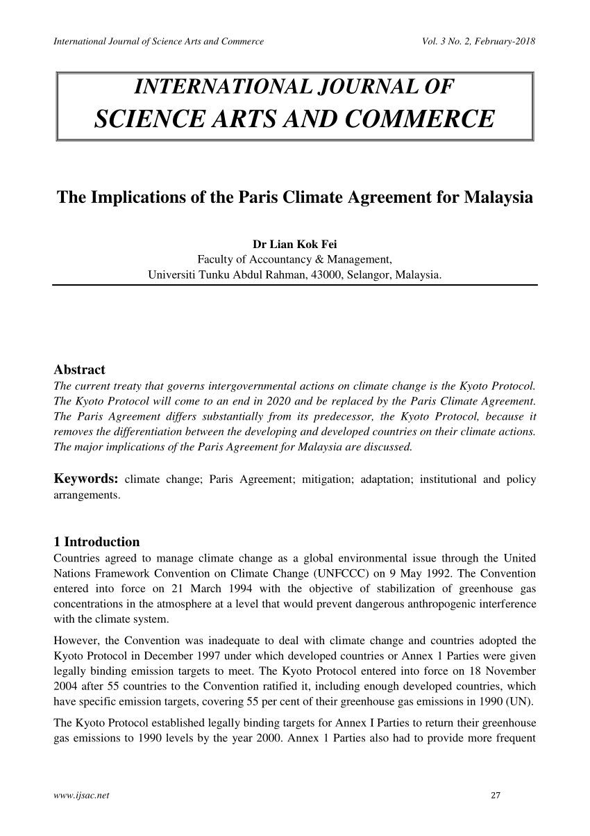 What Is Kyoto Agreement Pdf The Effect Of The Kyoto Protocol On Carbon Dioxide Emissions