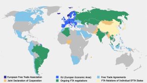 World Trade Agreement Free Trade Map European Free Trade Association