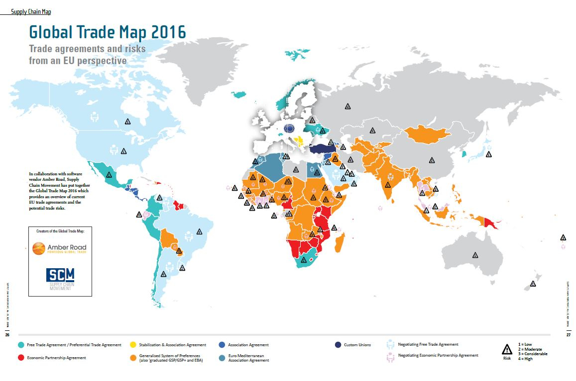 World Trade Agreement New Global Trade Map 2016 Supply Chain Movement