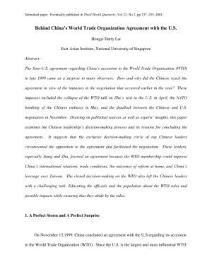 World Trade Agreement Pdf Behind Chinas World Trade Organization Agreement With The Usa