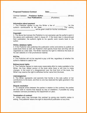 Writing Contract Agreement Freelance Writing Contract Template