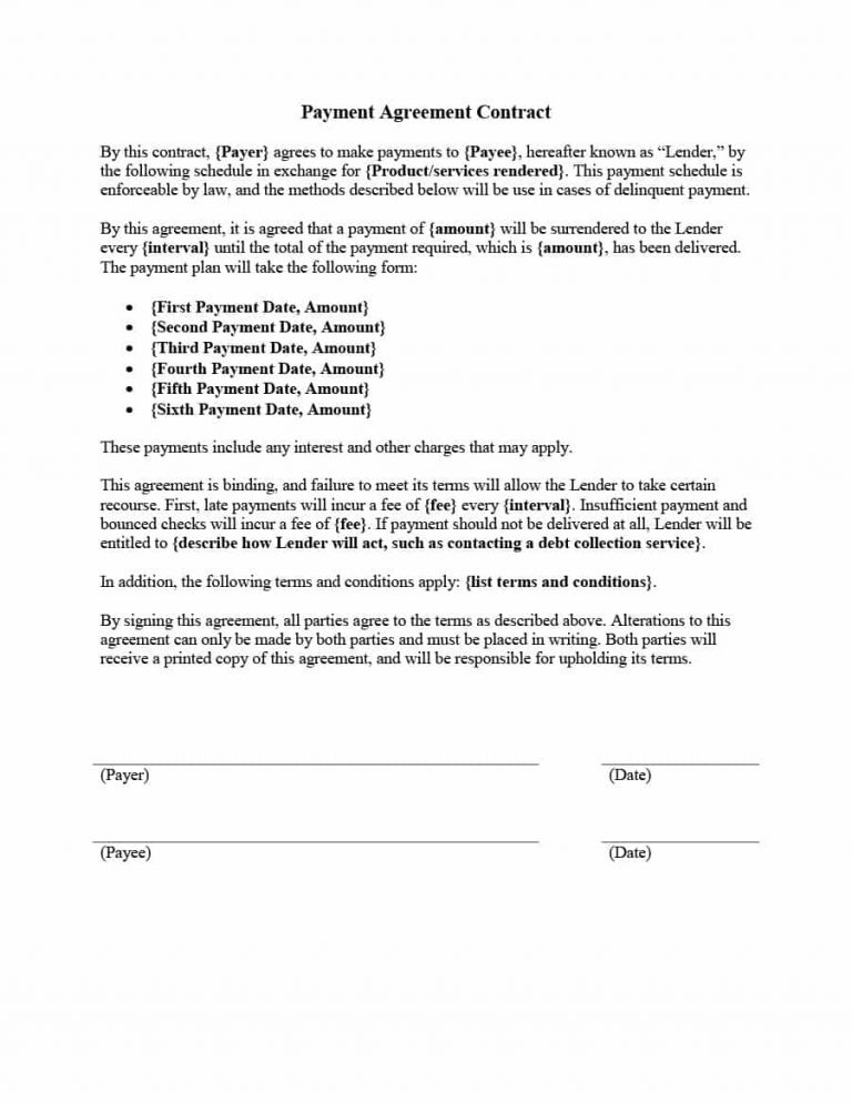 Write Simple Contract Writing Contract Agreement Payment Agreement 40 Templates Contracts ...