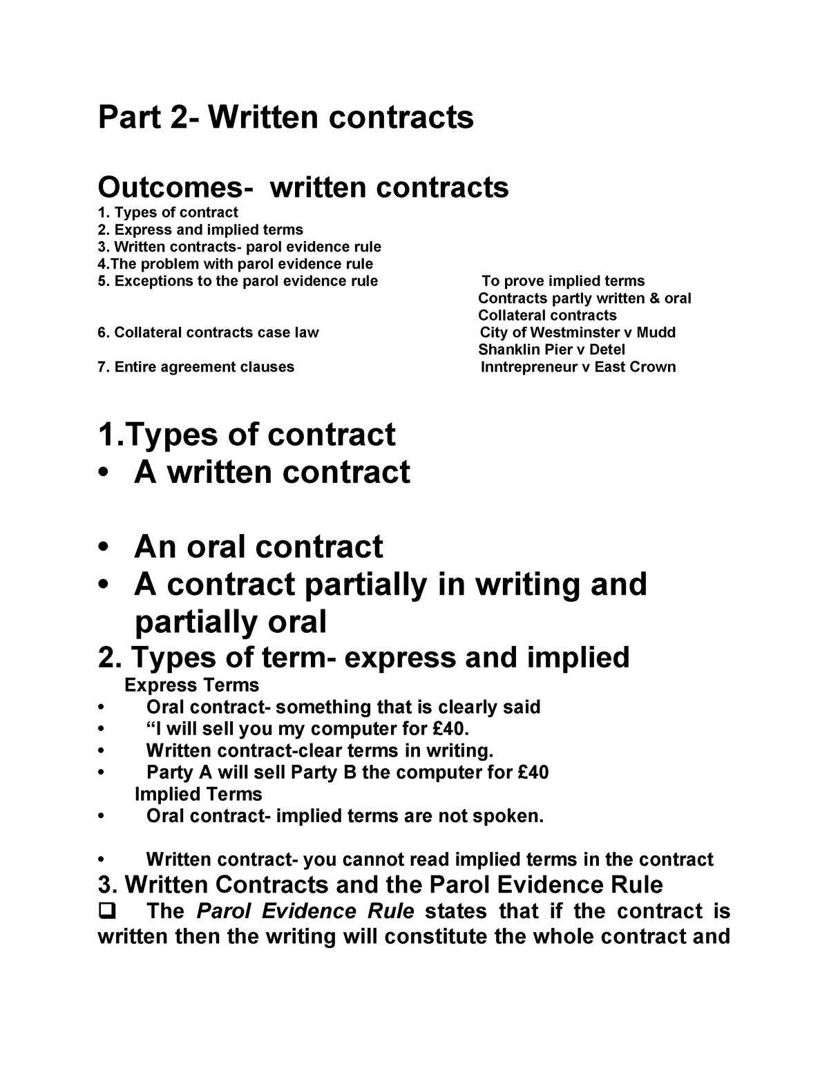 Writing Contract Agreement Terms Part 2 Lsbm108 Contract Law Studocu